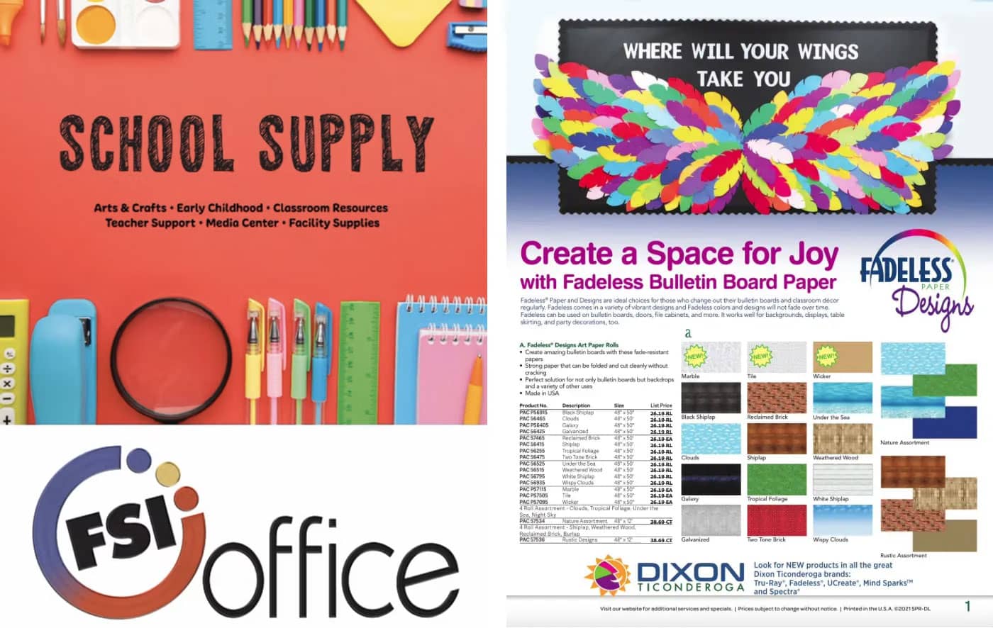 Supplementary catalogue of general school supplies, school